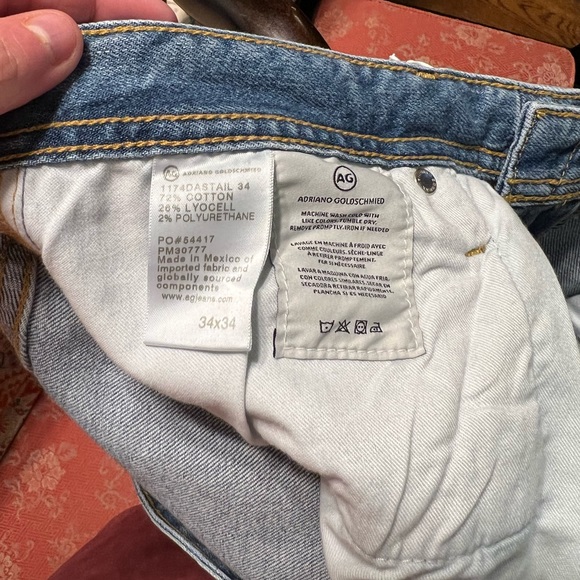 AG Adriano Goldschmied Jeans Mens 34x34 Blue The Graduate Tailored Leg Stretch - Picture 2 of 4